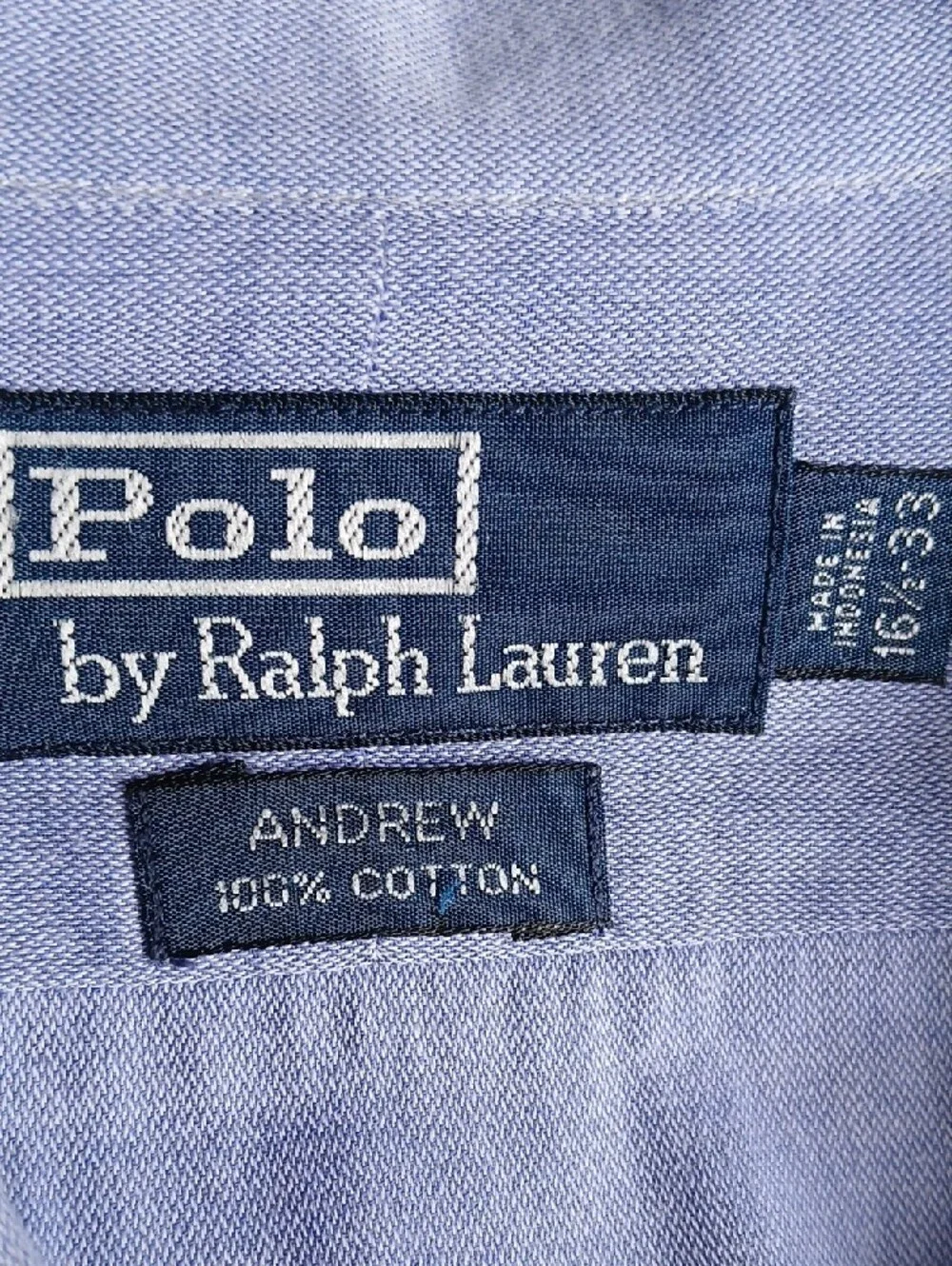 Polo by Ralph Lauren Light Blue Button-Front Dress Shirt with Navy Logo